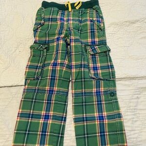 Mini Boden Green Plaid Cargo Pants